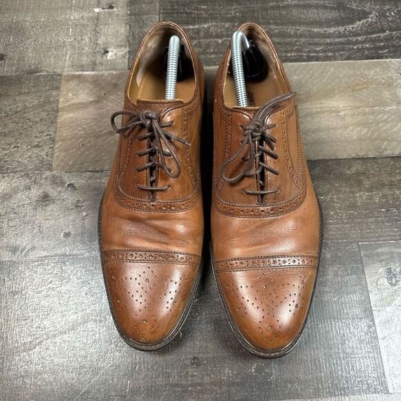 Johnston & Murphy Men’s Size 10.5 Conrad Cap Toe Shoes Brown Calfskin Leather main image 6